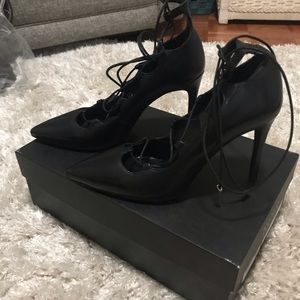 Barney’s New York Lace up Black Pumps